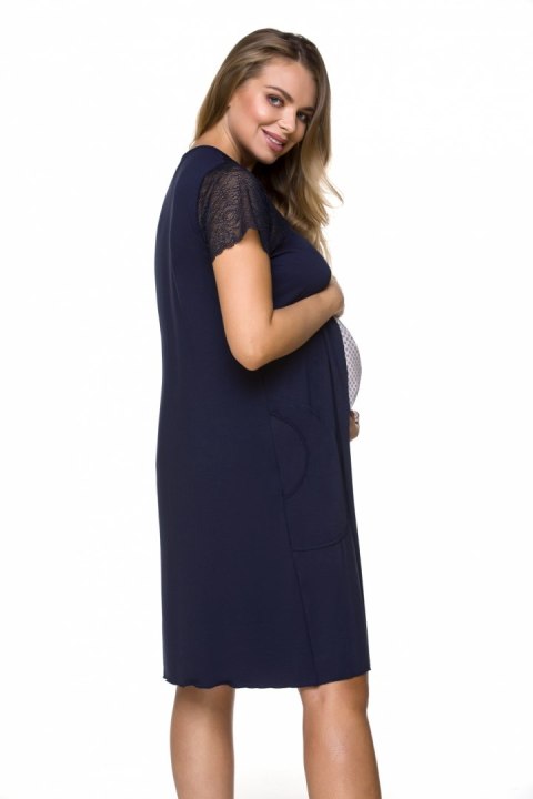 Koszulka nocna Koszula Nocna Ciążowa Model 3119 Navy - Lupo Line Koszulka nocna Koszula Nocna Ciążowa Model 3119 Navy - Lupo Line