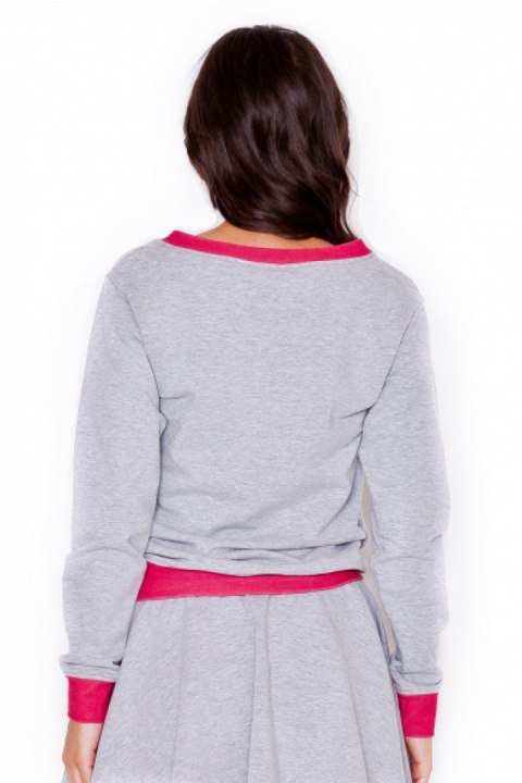 Bluza Damska Model K276 Grey/Pink - Katrus Bluza Damska Model K276 Grey/Pink - Katrus