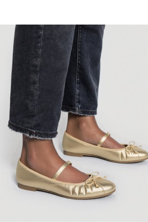 Damskie Baleriny ELVINA - GOLD - Inello Damskie Baleriny ELVINA - GOLD - Inello