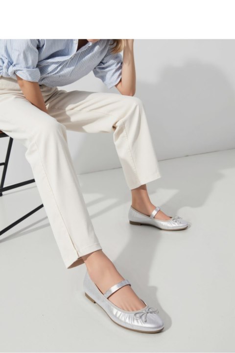 Damskie Baleriny ELVINA ? SILVER - Inello Damskie Baleriny ELVINA ? SILVER - Inello