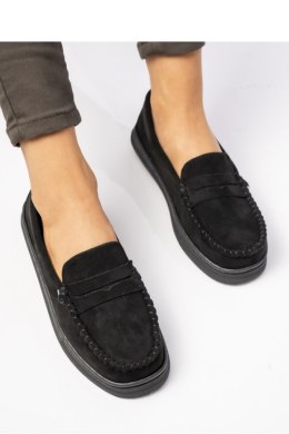 Damskie Mokasyny ? Czarny, Zamszowe Martina BLACK - Inello