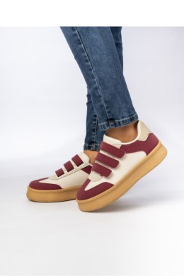 Damskie Sneakersy ? Bordowe AURORA WINE - Inello