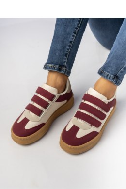 Damskie Sneakersy ? Bordowe AURORA WINE - Inello