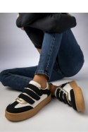 Damskie Sneakersy ? Czarne AURORA BLACK - Inello