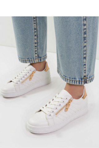 Damskie Sneakersy SAVONA WHITE CHAMPAGNE ? Stylowe Buty na Platformie - Inello