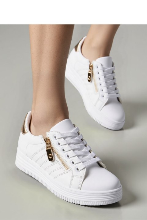 Damskie Sneakersy SAVONA WHITE CHAMPAGNE ? Stylowe Buty na Platformie - Inello Damskie Sneakersy SAVONA WHITE CHAMPAGNE ? Stylowe Buty na Platformie - Inello