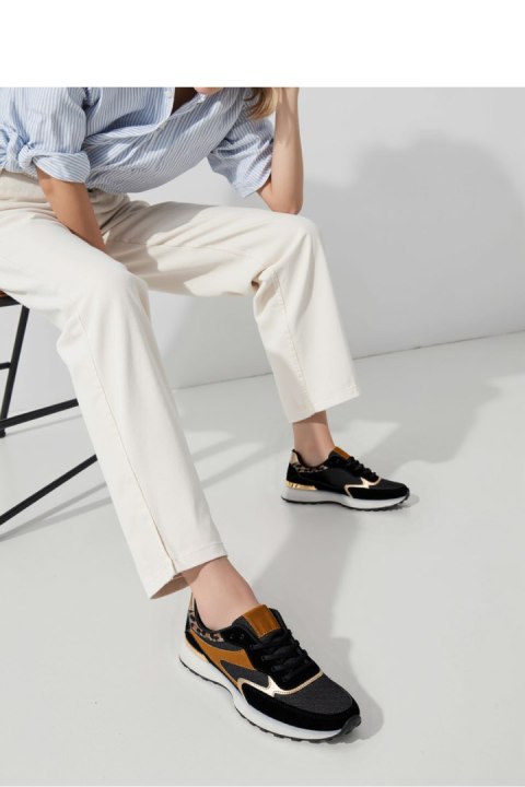 Damskie Sneakersy VELORE ? Black Gold - Inello Damskie Sneakersy VELORE ? Black Gold - Inello