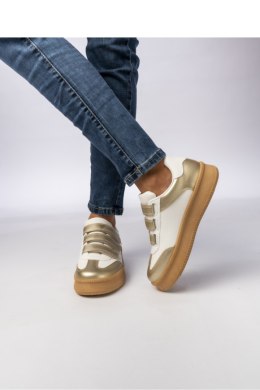Damskie Sneakersy ? Złote AURORA GOLD - Inello
