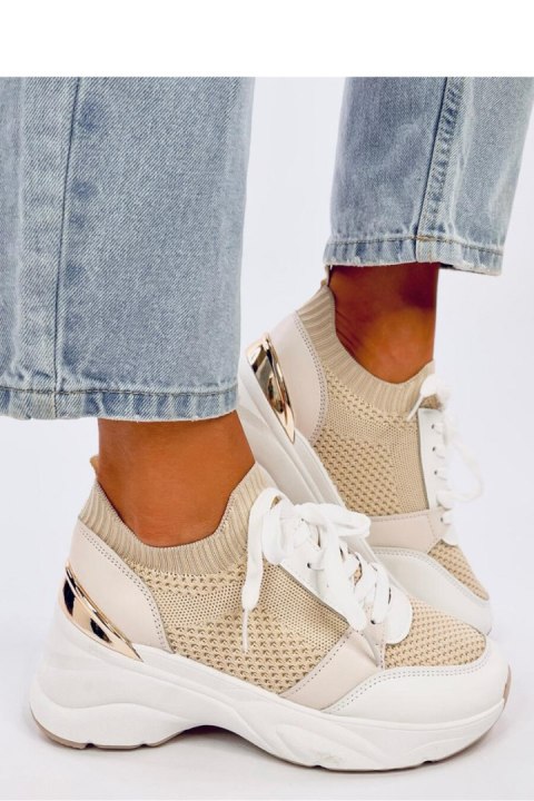 Sneakersy na koturnie DAVIS BEIGE - Inello Sneakersy na koturnie DAVIS BEIGE - Inello