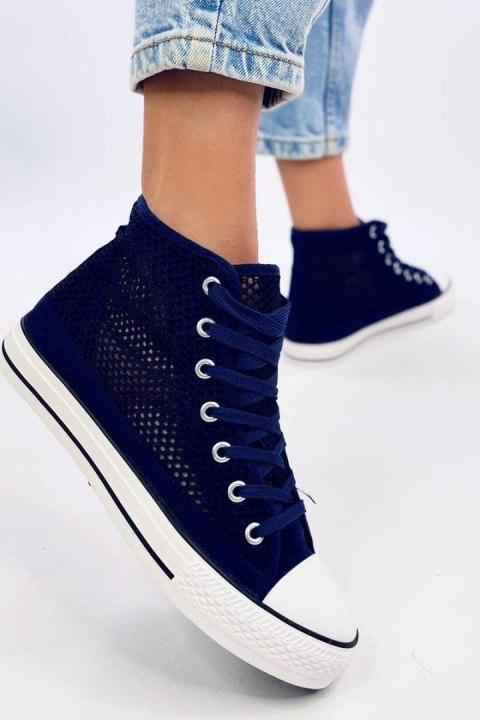 Ażurowe trampki za kostkę MOUSSE NAVY - Inello Ażurowe trampki za kostkę MOUSSE NAVY - Inello