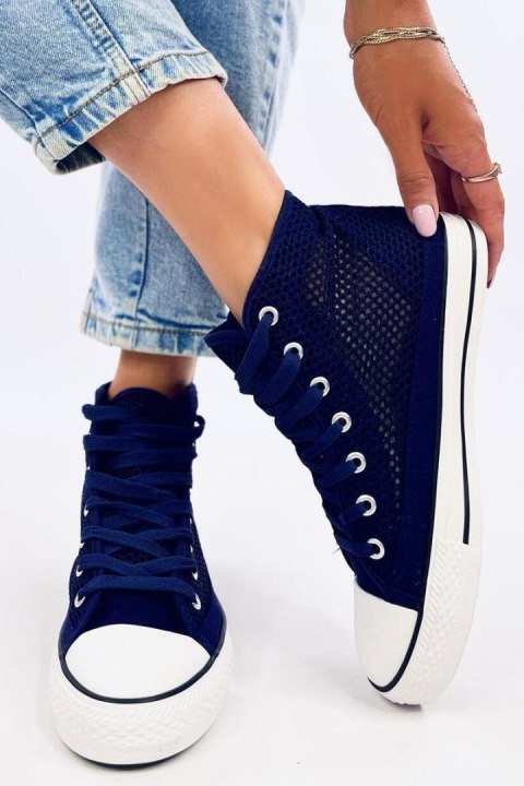 Ażurowe trampki za kostkę MOUSSE NAVY - Inello Ażurowe trampki za kostkę MOUSSE NAVY - Inello