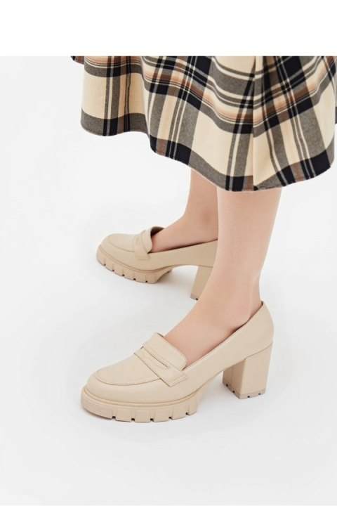 Damskie Czółenka MILENA BEIGE PU ? Eleganckie Buty na Obcasie - Inello