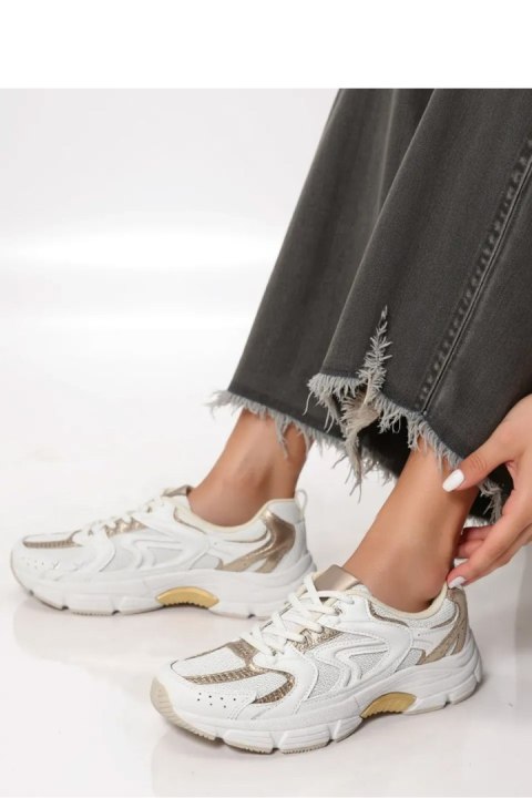 Damskie Sneakersy AURELIA WHITE/GOLD - Inello Damskie Sneakersy AURELIA WHITE/GOLD - Inello