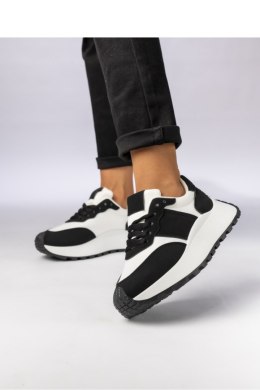 Damskie Sneakersy ? Czarny Biały RAVEN BLACK - Inello