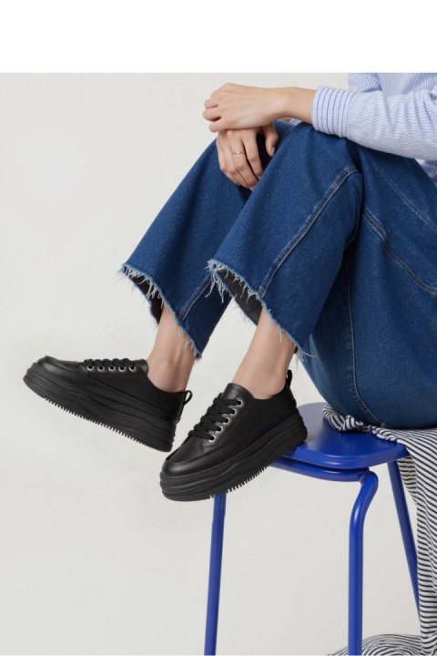 Damskie Sneakersy PLATFORMIA ? Black - Inello Damskie Sneakersy PLATFORMIA ? Black - Inello