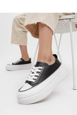 Damskie Sneakersy PLATFORMIA ? Black White - Inello