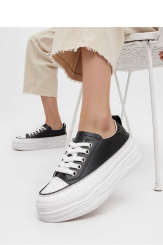 Damskie Sneakersy PLATFORMIA ? Black White - Inello