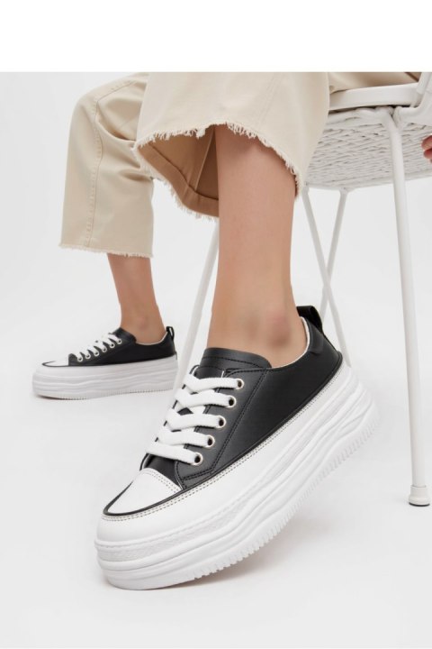 Damskie Sneakersy PLATFORMIA ? Black White - Inello