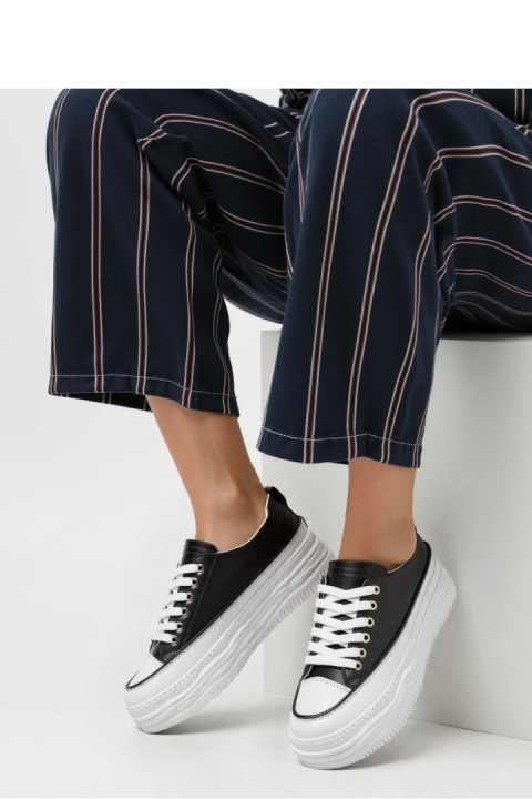 Damskie Sneakersy PLATFORMIA ? Black White - Inello Damskie Sneakersy PLATFORMIA ? Black White - Inello
