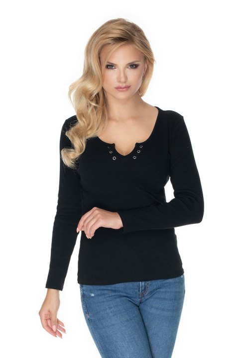Bluzka Model 0163 Black - PeeKaBoo Bluzka Model 0163 Black - PeeKaBoo