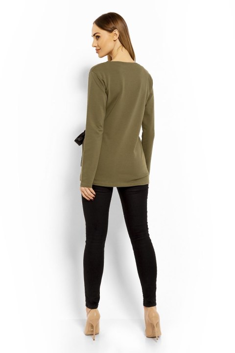 Bluzka Model 1626 Khaki - PeeKaBoo Bluzka Model 1626 Khaki - PeeKaBoo