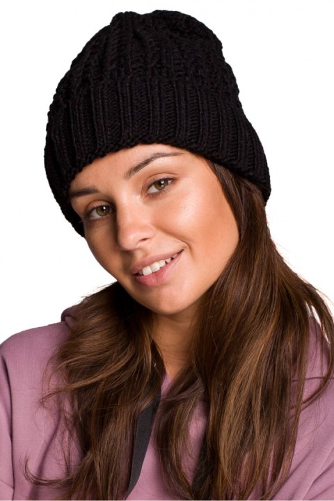 Czapka Damska Model BK057 Black - BE Knit Czapka Damska Model BK057 Black - BE Knit