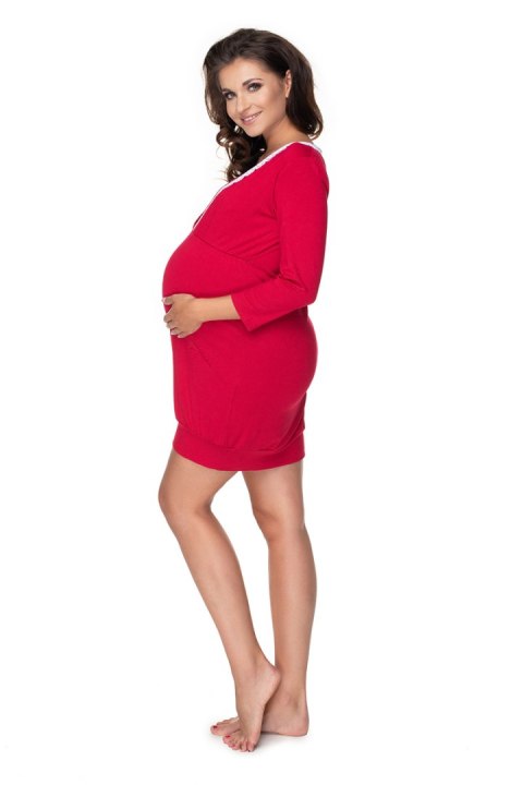 Koszulka nocna Koszula Nocna Ciążowa Model 0155 Bordo - PeeKaBoo Koszulka nocna Koszula Nocna Ciążowa Model 0155 Bordo - PeeKaBoo