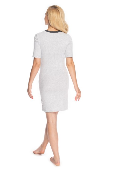 Koszulka nocna Koszula Nocna Ciążowa Model 1710 Grey - PeeKaBoo Koszulka nocna Koszula Nocna Ciążowa Model 1710 Grey - PeeKaBoo