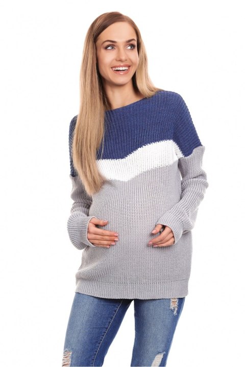 Sweter Ciążowy Model 40023 Jeans - PeeKaBoo Sweter Ciążowy Model 40023 Jeans - PeeKaBoo