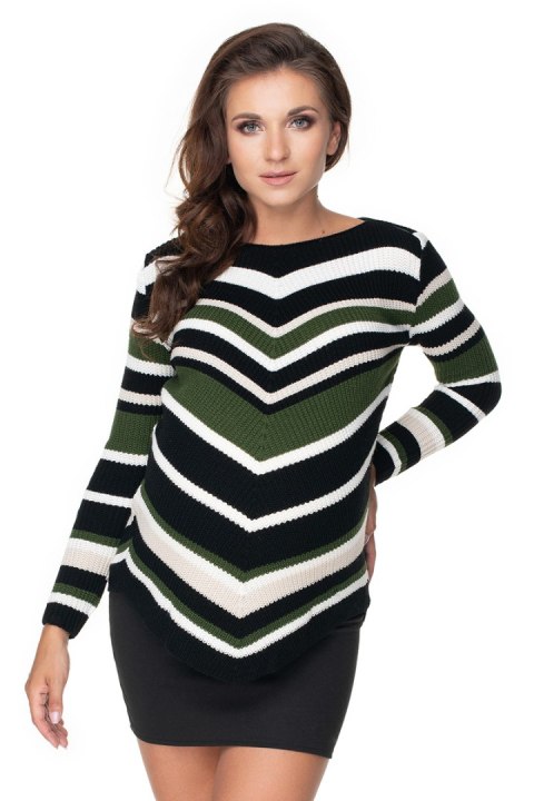 Sweter Ciążowy Model 40032 Khaki - PeeKaBoo Sweter Ciążowy Model 40032 Khaki - PeeKaBoo