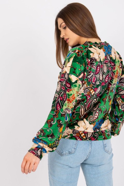 Bluzka Model DHJ-BZ-6033-2.46P Green - Italy Moda Bluzka Model DHJ-BZ-6033-2.46P Green - Italy Moda
