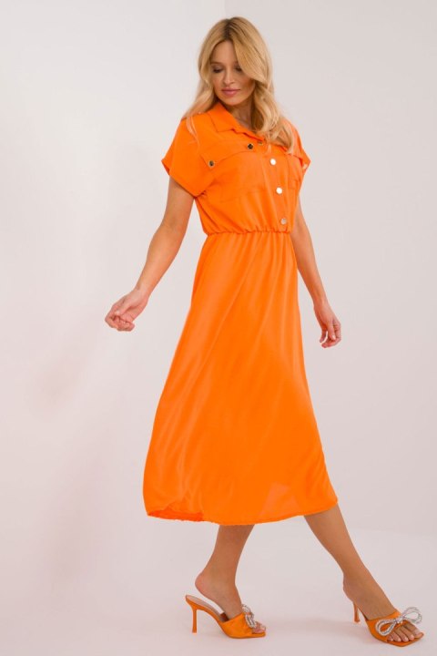 Sukienka Model DHJ-SK-19002.31 Orange - Italy Moda Sukienka Model DHJ-SK-19002.31 Orange - Italy Moda
