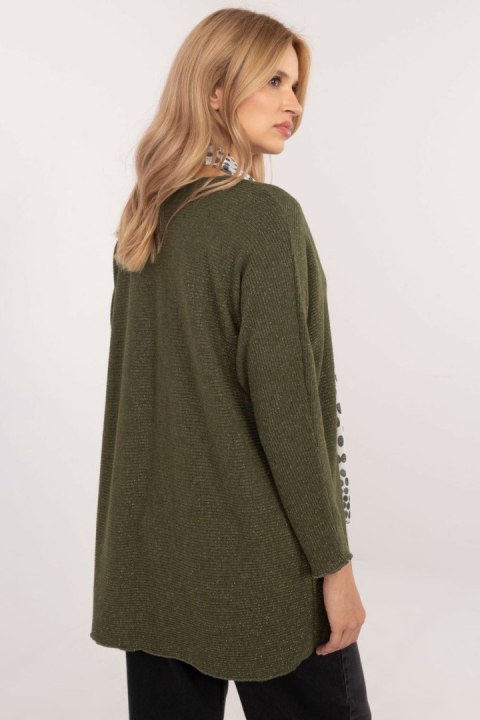 Sweter Damski Model DHJ-BZ-19226.91 Khaki - Italy Moda Sweter Damski Model DHJ-BZ-19226.91 Khaki - Italy Moda