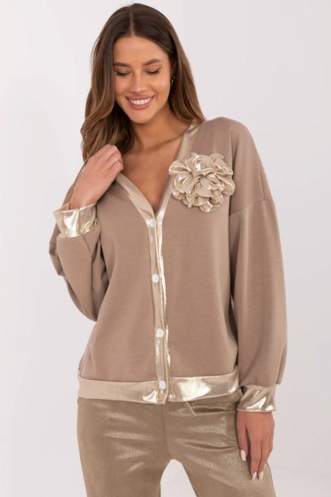 Bluza Damska Model MI-BL-61789.24 Dark Beige - Italy Moda Bluza Damska Model MI-BL-61789.24 Dark Beige - Italy Moda