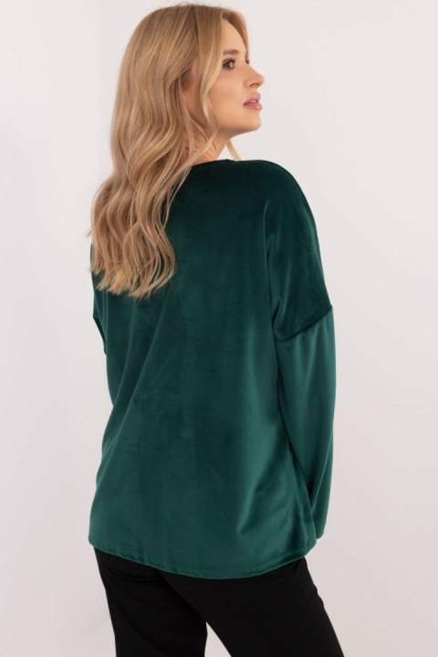Bluzka Model DHJ-BZ-19916.03P Dark Green - Italy Moda Bluzka Model DHJ-BZ-19916.03P Dark Green - Italy Moda