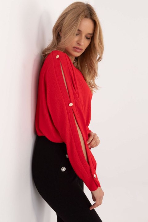 Bluzka Model MI-BZ-98684.89 Red - Italy Moda Bluzka Model MI-BZ-98684.89 Red - Italy Moda