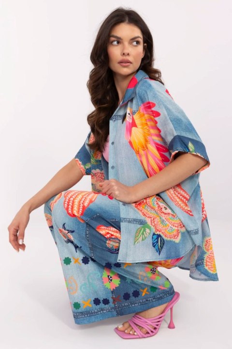 Koszula Damska Model DHJ-KS-19007-6.86 Blue - Italy Moda Koszula Damska Model DHJ-KS-19007-6.86 Blue - Italy Moda