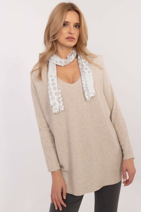 Sweter Damski Model DHJ-BZ-19226.91 Beige - Italy Moda Sweter Damski Model DHJ-BZ-19226.91 Beige - Italy Moda