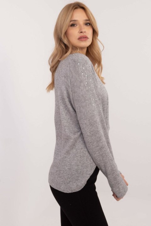 Sweter Damski Model DHJ-SW-17690.21 Grey - Italy Moda Sweter Damski Model DHJ-SW-17690.21 Grey - Italy Moda