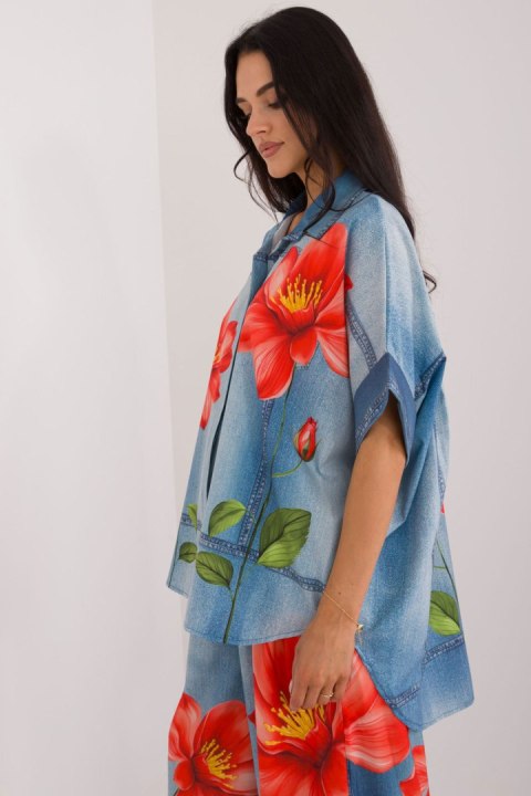 Koszula Damska Model DHJ-KS-19007-1.30 Blue - Italy Moda Koszula Damska Model DHJ-KS-19007-1.30 Blue - Italy Moda