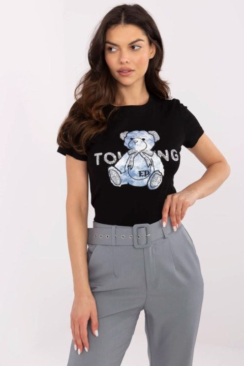 Tshirt Damski Model NM-TS-JX-09328.65P Black/Blue - NM Tshirt Damski Model NM-TS-JX-09328.65P Black/Blue - NM