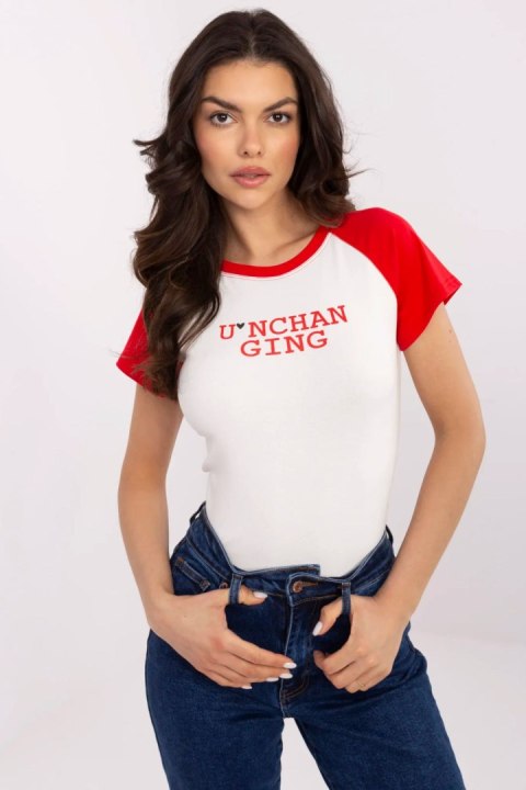 Tshirt Damski Model NM-TS-V7939.50 White/Red - NM Tshirt Damski Model NM-TS-V7939.50 White/Red - NM