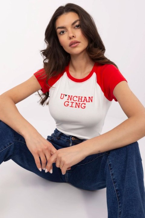 Tshirt Damski Model NM-TS-V7939.50 White/Red - NM Tshirt Damski Model NM-TS-V7939.50 White/Red - NM