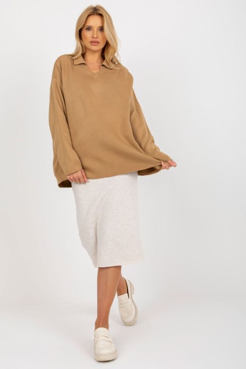 Sweter Damski Model LC-SW-2261.00P Camel - Rue Paris Sweter Damski Model LC-SW-2261.00P Camel - Rue Paris