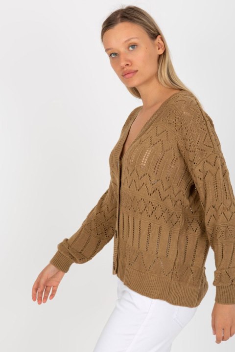 Sweter Damski Model LC-SW-8022.04P Dark Beige - Rue Paris Sweter Damski Model LC-SW-8022.04P Dark Beige - Rue Paris