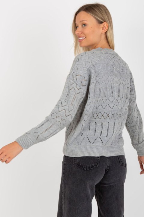 Sweter Damski Model LC-SW-8022.04P Grey - Rue Paris Sweter Damski Model LC-SW-8022.04P Grey - Rue Paris