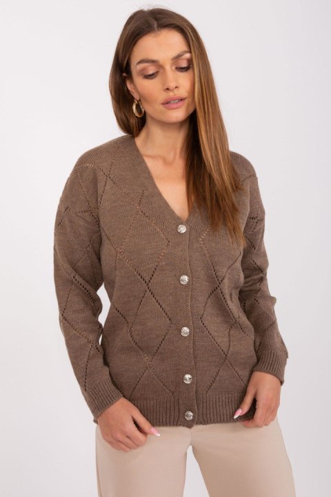 Sweter Damski Model LC-SW-A10-1.19P Brown - Rue Paris Sweter Damski Model LC-SW-A10-1.19P Brown - Rue Paris