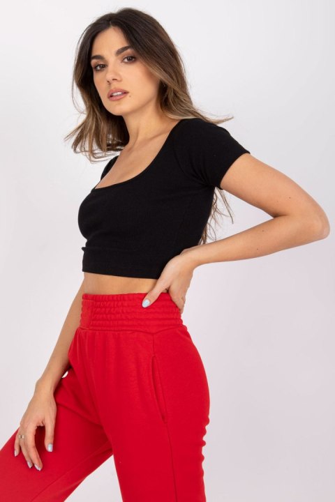 T-shirt Damski Model RV-TS-7538.12P Black - Rue Paris T-shirt Damski Model RV-TS-7538.12P Black - Rue Paris