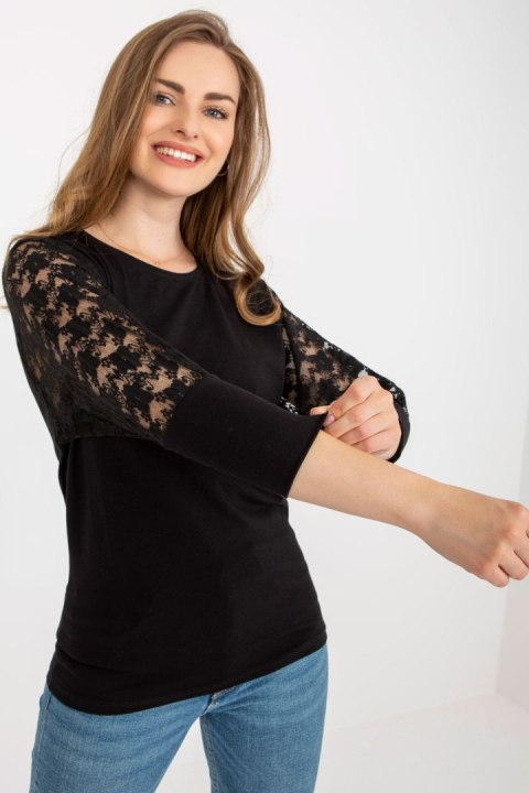 Bluzka Model RV-BZ-7551-1.51 Black - Rue Paris Bluzka Model RV-BZ-7551-1.51 Black - Rue Paris