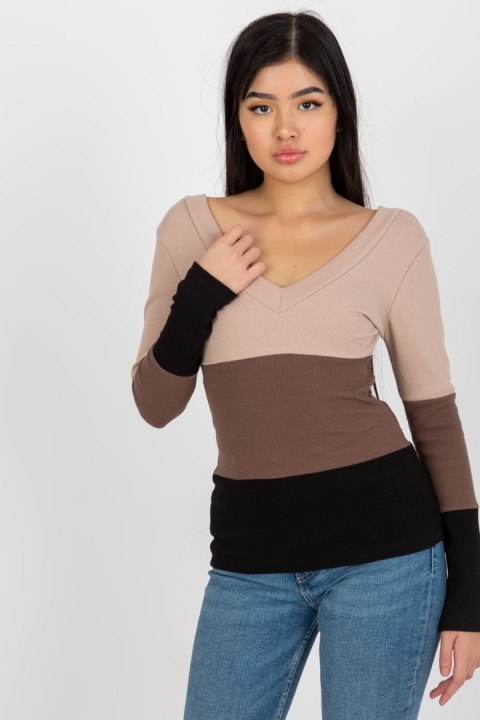 Bluzka Model RV-BZ-8429.31P Black/Beige - Rue Paris Bluzka Model RV-BZ-8429.31P Black/Beige - Rue Paris